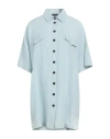Roberto Collina Woman Shirt Sky Blue Size M Viscose, Linen