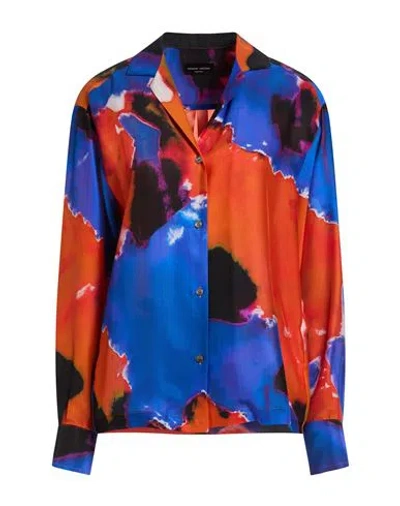 Roberto Collina Woman Shirt Tomato Red Size L Silk In Multi