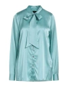 Roberto Collina Woman Shirt Turquoise Size S Silk, Elastane In Blue