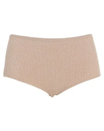 Roberto Collina Woman Shorts & Bermuda Shorts Beige Size S Viscose, Metallic Polyester In Neutral