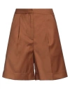 Roberto Collina Woman Shorts & Bermuda Shorts Brown Size S Wool
