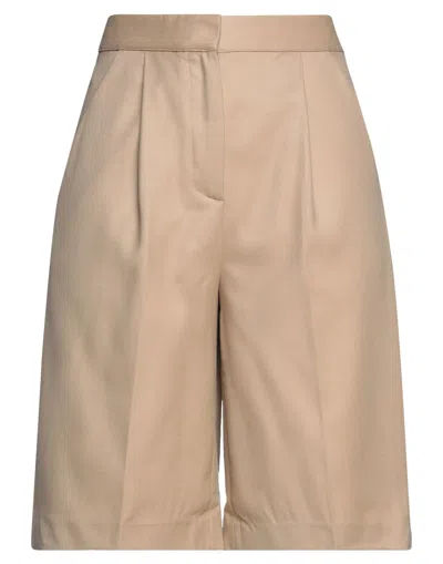 Roberto Collina Woman Shorts & Bermuda Shorts Camel Size S Virgin Wool In Beige