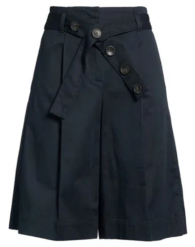 Roberto Collina Woman Shorts & Bermuda Shorts Midnight Blue Size M Cotton