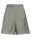 Roberto Collina Woman Shorts & Bermuda Shorts Sage Green Size S Wool In Sage Green