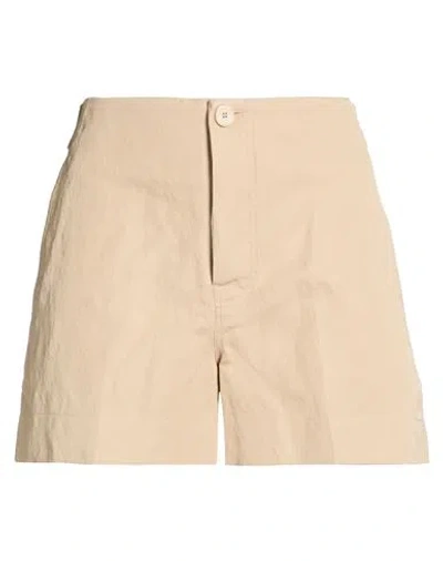 Roberto Collina Woman Shorts & Bermuda Shorts Sand Size S Polyester, Linen In Neutral