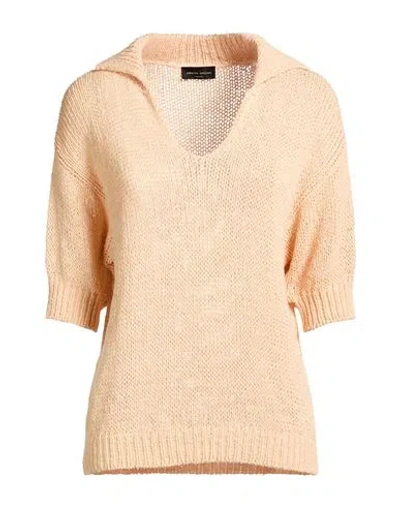 Roberto Collina Woman Sweater Apricot Size L Cotton, Polyamide In Neutral