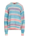 Roberto Collina Woman Sweater Azure Size L Mohair Wool, Nylon, Alpaca Wool, Wool