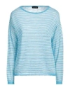 Roberto Collina Woman Sweater Azure Size S Linen, Polyester In Blue