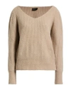 Roberto Collina Woman Sweater Beige Size L Cotton, Nylon, Elastane In Nude