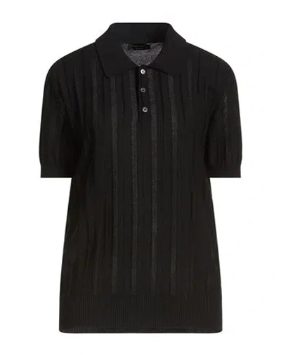 Roberto Collina Woman Sweater Black Size 10 Cotton, Viscose