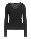 Roberto Collina Woman Sweater Black Size L Cashmere, Silk, Polyester In Black