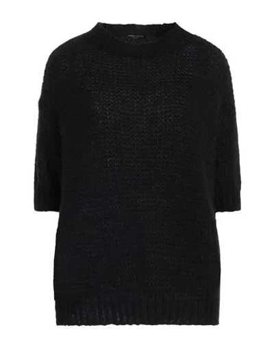 Roberto Collina Woman Sweater Black Size M Baby Alpaca Wool, Nylon, Wool In Black