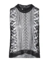 Roberto Collina Woman Sweater Black Size M Cotton, Nylon In Black