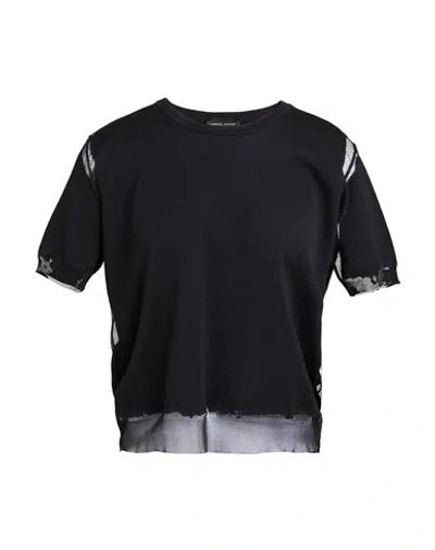 Roberto Collina Woman Sweater Black Size M Cotton, Polyester In Black