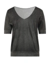 Roberto Collina Woman Sweater Black Size M Viscose, Metallic Polyester In Black