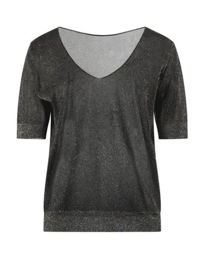 Roberto Collina Woman Sweater Black Size M Viscose, Metallic Polyester