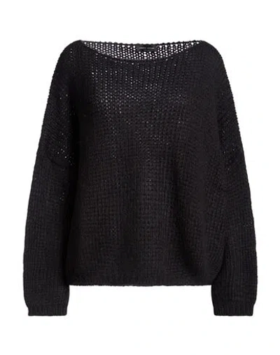 Roberto Collina Woman Sweater Black Size S Baby Alpaca Wool, Polyamide, Wool