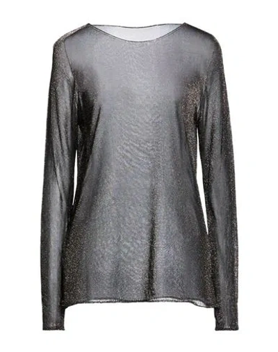 Roberto Collina Woman Sweater Black Size S Viscose, Metallic Polyester In Gray