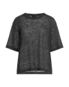 Roberto Collina Woman Sweater Black Size Xs Linen, Polyester In Black