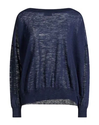 Roberto Collina Woman Sweater Blue Size L Linen, Polyester