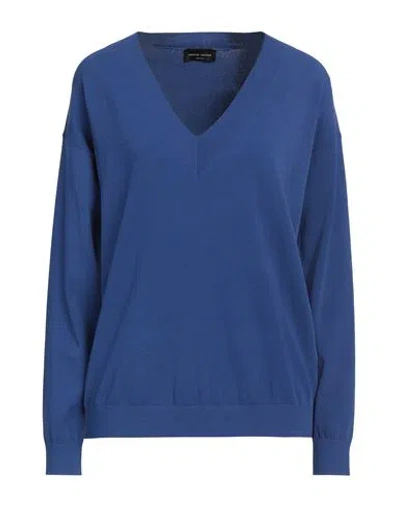 Roberto Collina Woman Sweater Bright Blue Size L Viscose, Polyester