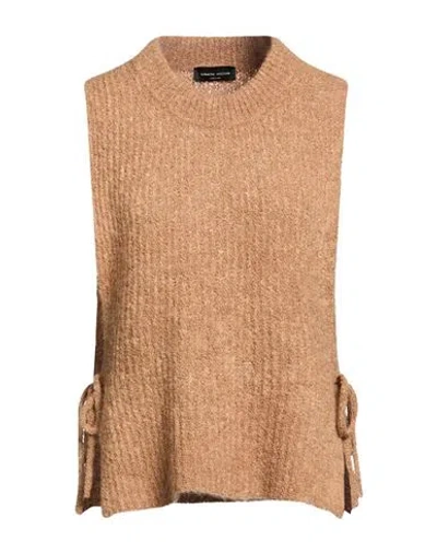 Roberto Collina Woman Sweater Camel Size 1 Baby Alpaca Wool, Recycled Nylon In Neutral