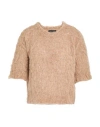 Roberto Collina Woman Sweater Camel Size L Baby Alpaca Wool, Wool, Nylon