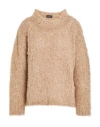 Roberto Collina Woman Sweater Camel Size L Baby Alpaca Wool, Wool, Nylon