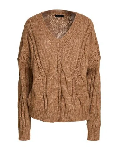 Roberto Collina Woman Sweater Camel Size M Baby Alpaca Wool, Nylon, Wool In Brown