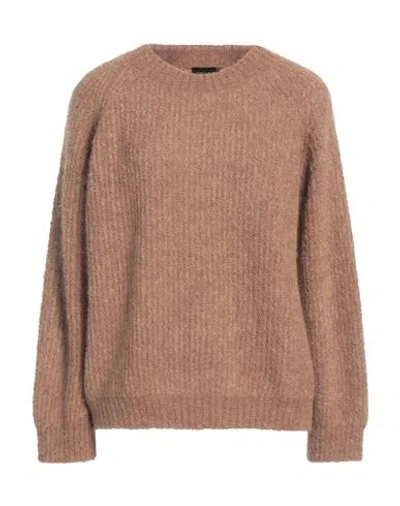 Roberto Collina Woman Sweater Camel Size M Baby Alpaca Wool, Recycled Nylon