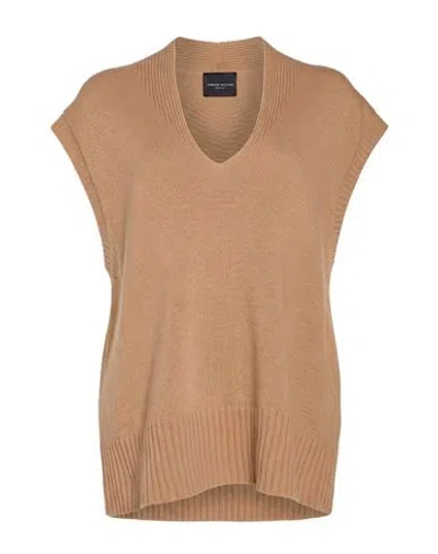 Roberto Collina Woman Sweater Camel Size M Merino Wool In Brown