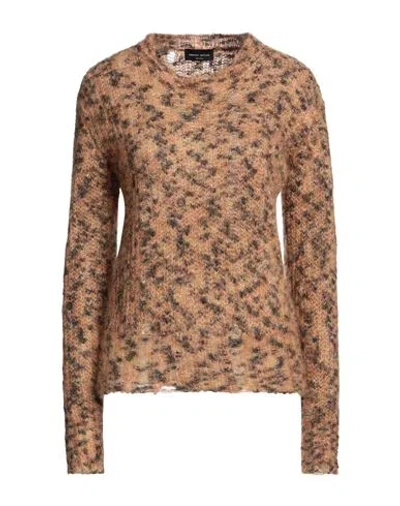 Roberto Collina Woman Sweater Camel Size M Mohair Wool, Nylon, Wool, Elastane In Beige