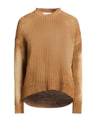 Roberto Collina Woman Sweater Camel Size S Cotton, Polyamide In Sand