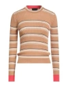 Roberto Collina Woman Sweater Camel Size S Merino Wool In Brown