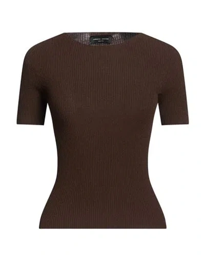 Roberto Collina Woman Sweater Chocolate Brown Size L Viscose, Polyester