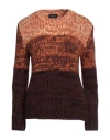 Roberto Collina Woman Sweater Chocolate Brown Size M Baby Alpaca Wool, Nylon, Wool In Brown
