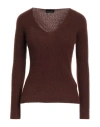 Roberto Collina Woman Sweater Chocolate Brown Size S Cashmere, Silk, Polyester