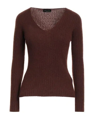 Roberto Collina Woman Sweater Chocolate Brown Size S Cashmere, Silk, Polyester