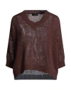 Roberto Collina Woman Sweater Chocolate Brown Size S Cotton, Polyamide In Brown
