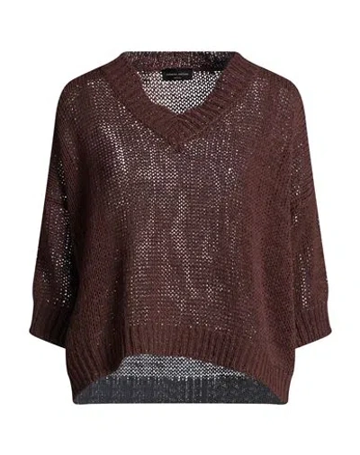 Roberto Collina Woman Sweater Chocolate Brown Size S Cotton, Polyamide