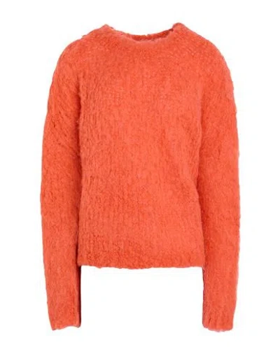 Roberto Collina Woman Sweater Coral Size L Baby Alpaca Wool, Wool, Nylon In Red
