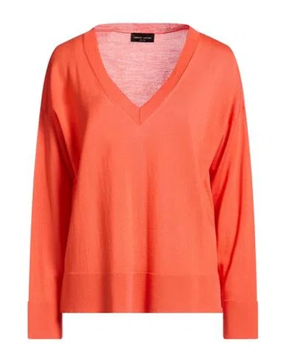 Roberto Collina Woman Sweater Coral Size L Merino Wool In Multi
