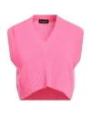 Roberto Collina Woman Sweater Fuchsia Size S Merino Wool, Cashmere In Pink