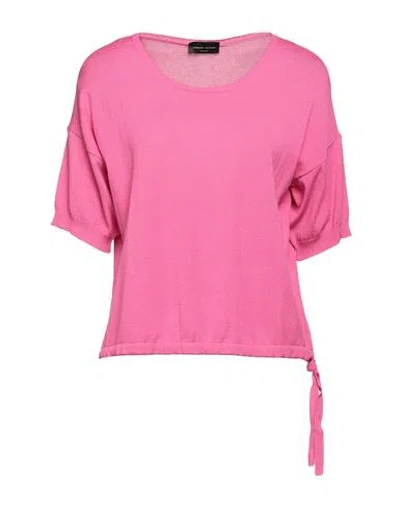 Roberto Collina Woman Sweater Fuchsia Size S Viscose, Polyester In Pink