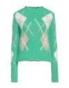 Roberto Collina Woman Sweater Green Size S Baby Alpaca Wool, Nylon, Wool In Green