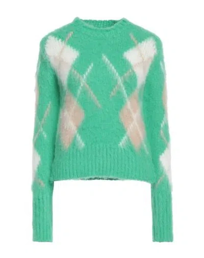 Roberto Collina Woman Sweater Green Size S Baby Alpaca Wool, Nylon, Wool