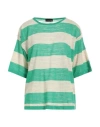 Roberto Collina Woman Sweater Green Size Xl Linen, Polyester
