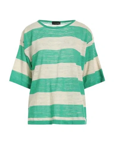 Roberto Collina Woman Sweater Green Size Xl Linen, Polyester In Green