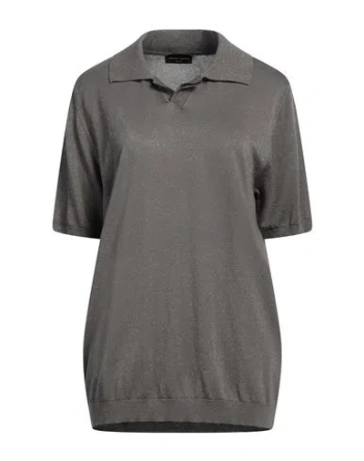 Roberto Collina Woman Sweater Grey Size 10 Cotton, Viscose, Metallic Polyester