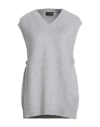 Roberto Collina Woman Sweater Grey Size S Cotton, Nylon, Elastane In Gray